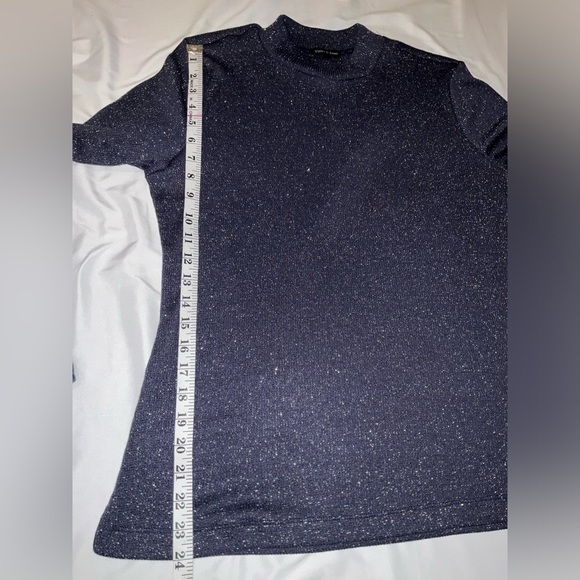 Violets & Roses long sleeve shimmer top in midnight blue (almost black)- NWT -XL - Picture 7 of 8